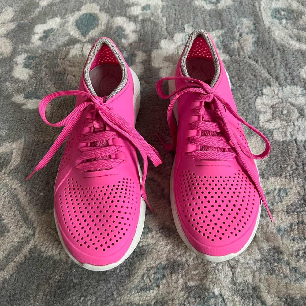 Hot Pink Croc Tennis Shoes